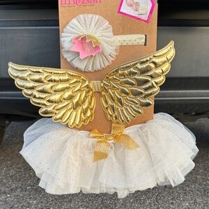 Gold and White Angel Wing Tutu Set